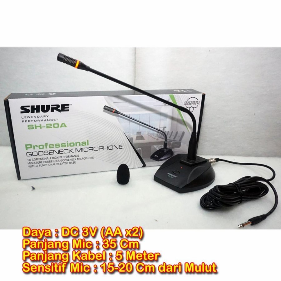 MIC PODIUM SHURE / MIC MEJA SH-20A/ SH 20 A/SH20A