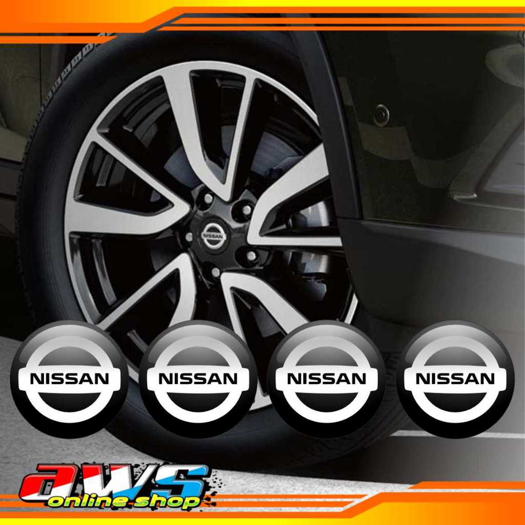 Sticker Set Emblem Timbul Dop Velg Mobil NISSAN
