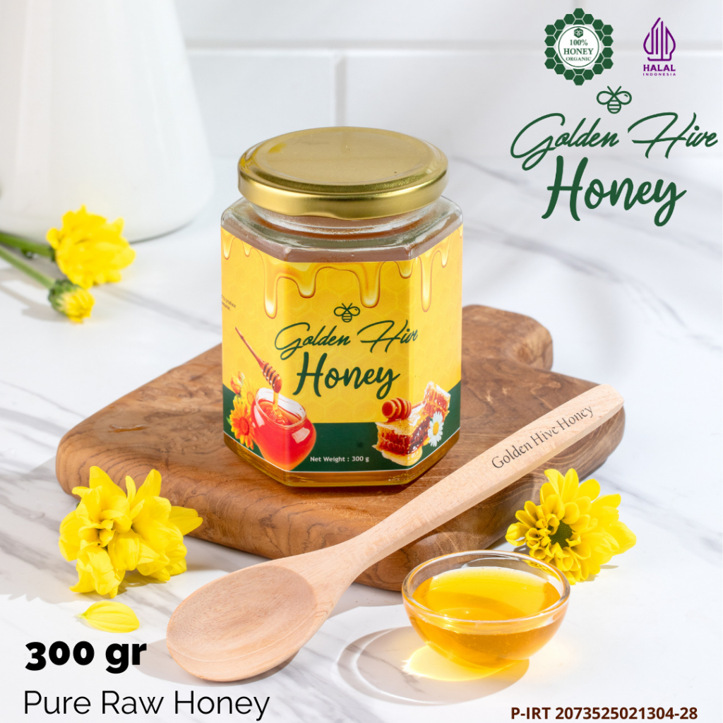 

Madu Asli Murni 300 gr Golden Hive Nektar Multiflora Java 100% Alami Pure Natural Raw Honey