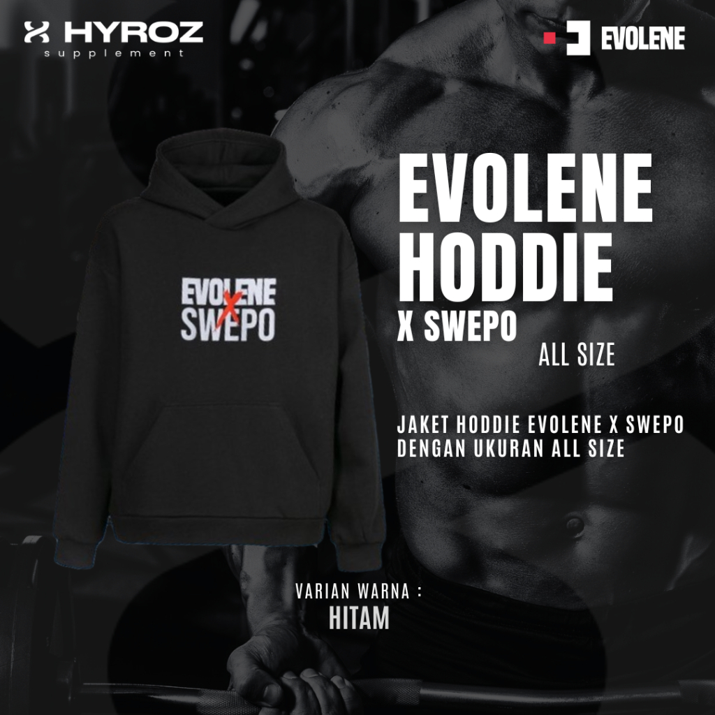 EVOLENE : HODDIE EVOLENE x SWEPO All Size - Black