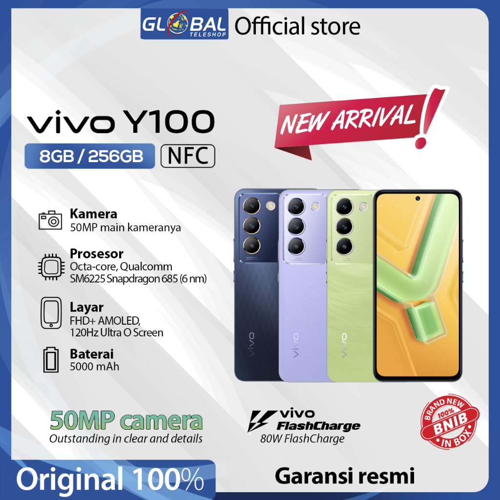 Vivo Y100 4G 8/256GB Garansi  Resmi