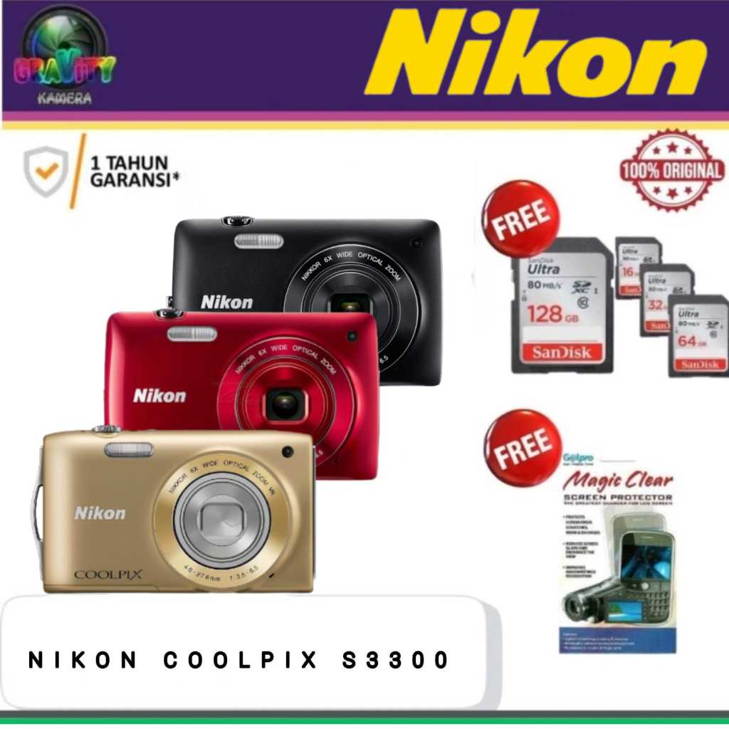 NIKON COOLPIX S3300 /CAMERA DIGITAL NIKON S3300 / CAMERA COOLPIX S3300