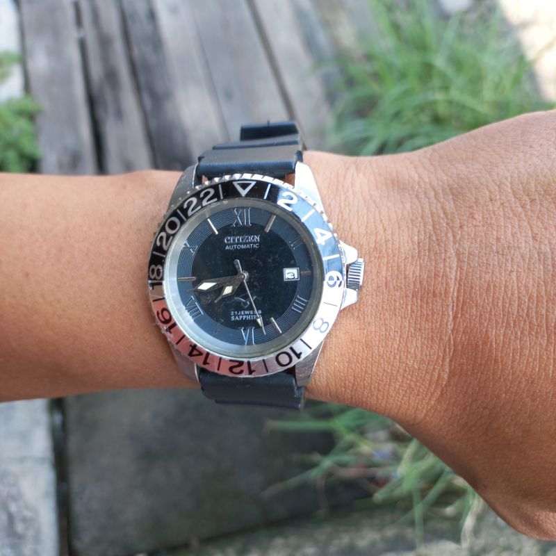 CITIZEN savina otomatis 21jelel shappire DIVER ORIGINAL SECOND