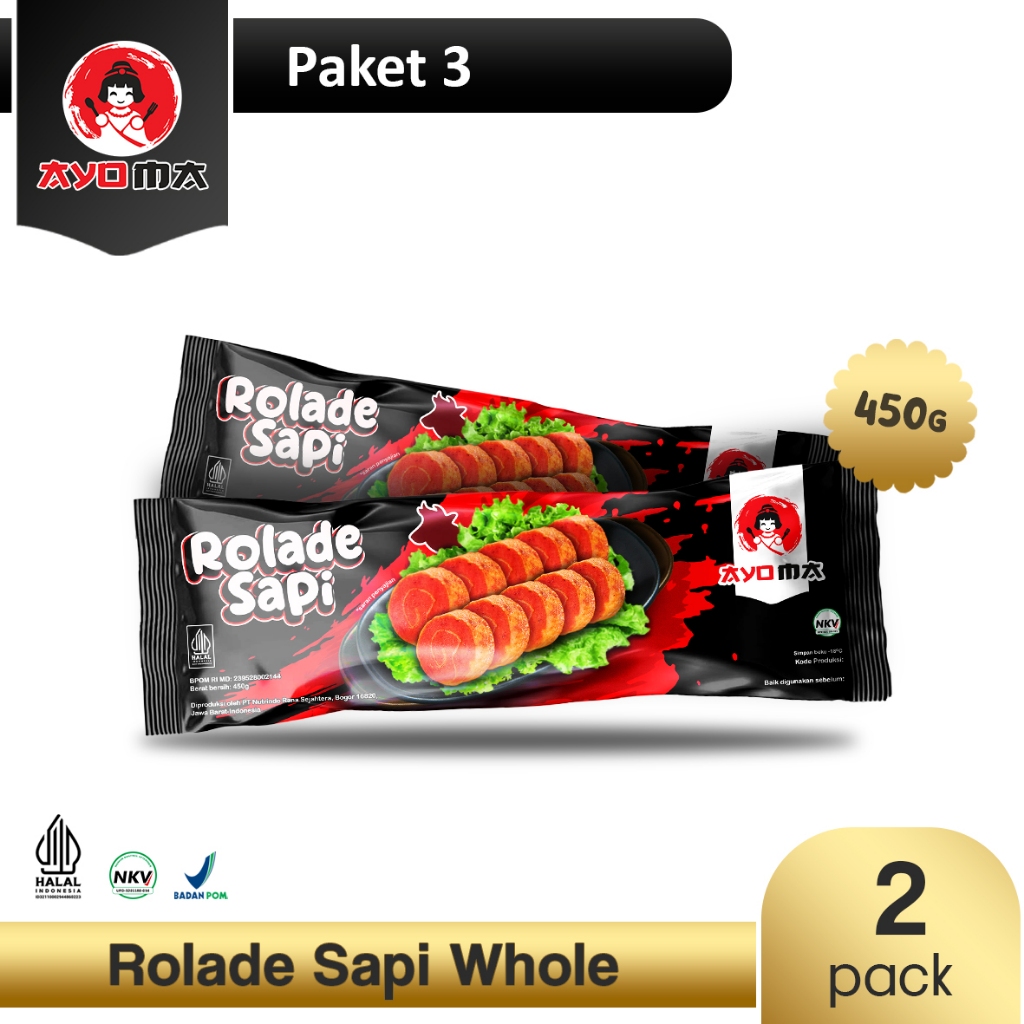 

2 Packs Ayoma Rolade Sapi Whole 450g