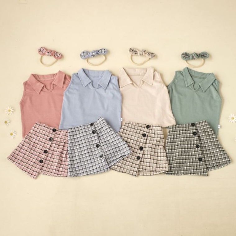 Stok terbatas  Setelan bayi Zee Jkt48 bahan katun knit bonus headband 12 bulan