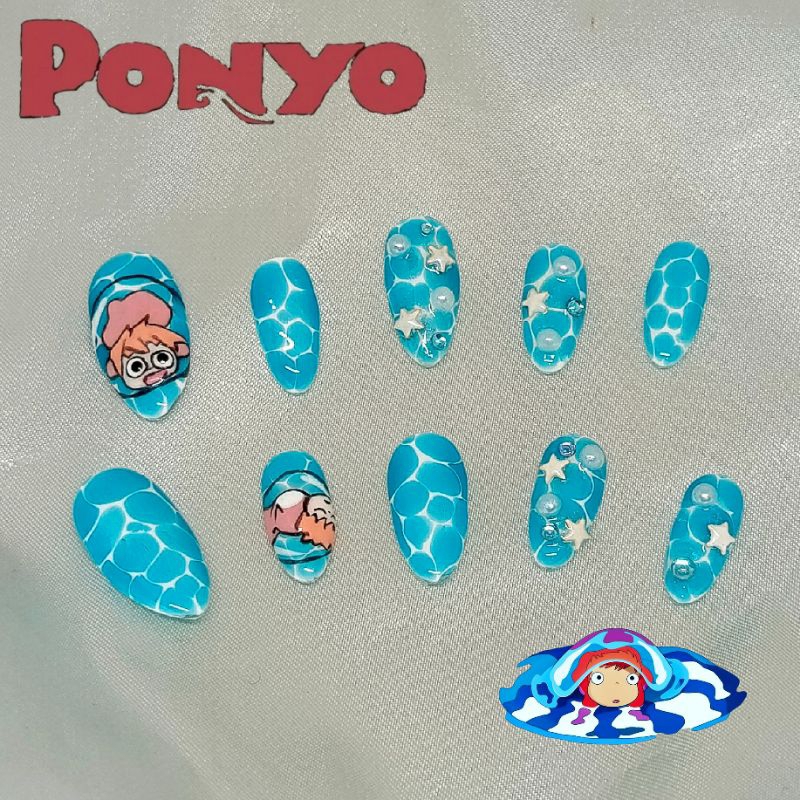 Kuku palsu anime Ponyo nails ghibli 𓆟