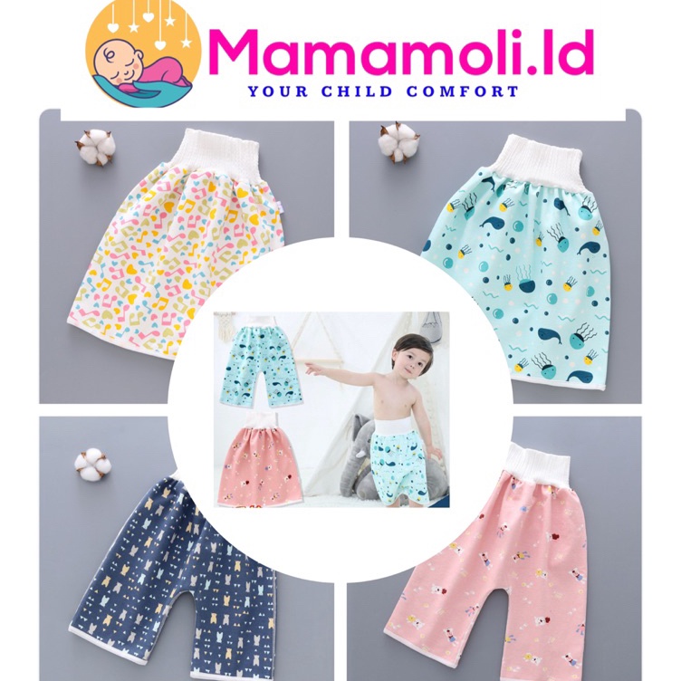 Beli Sekarang  Celana Rok Ompol Ngompol Anak Bayi Celana Perlak Pipis Anak Waterproof Rok Clodi Anti