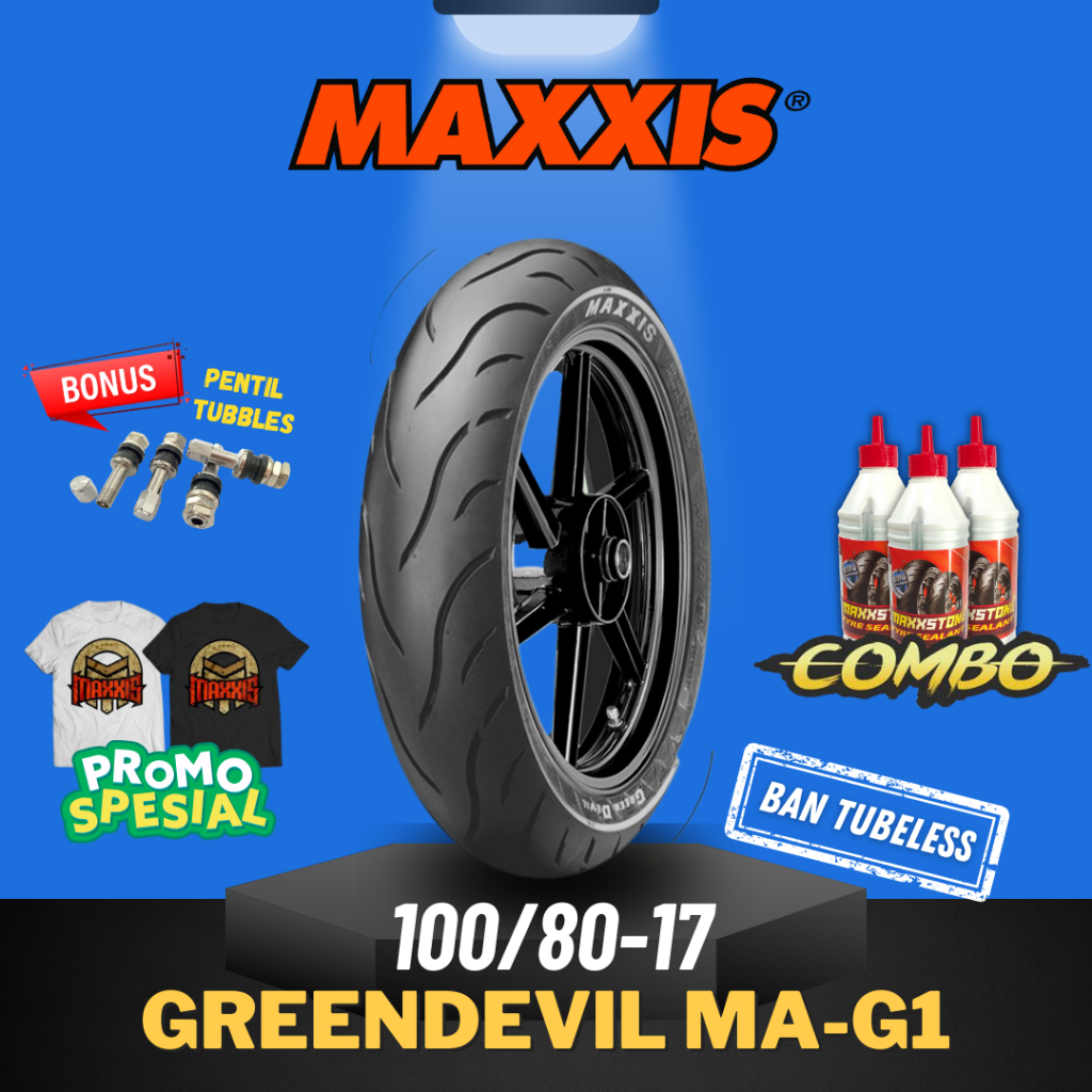[READY COD] MAXXIS GREEN DEVIL RING 17 / BAN MAXXIS 100/80-17 / 100-80-17 BAN TUBELESS BAN LUAR / BAN MOTOR BEBEK