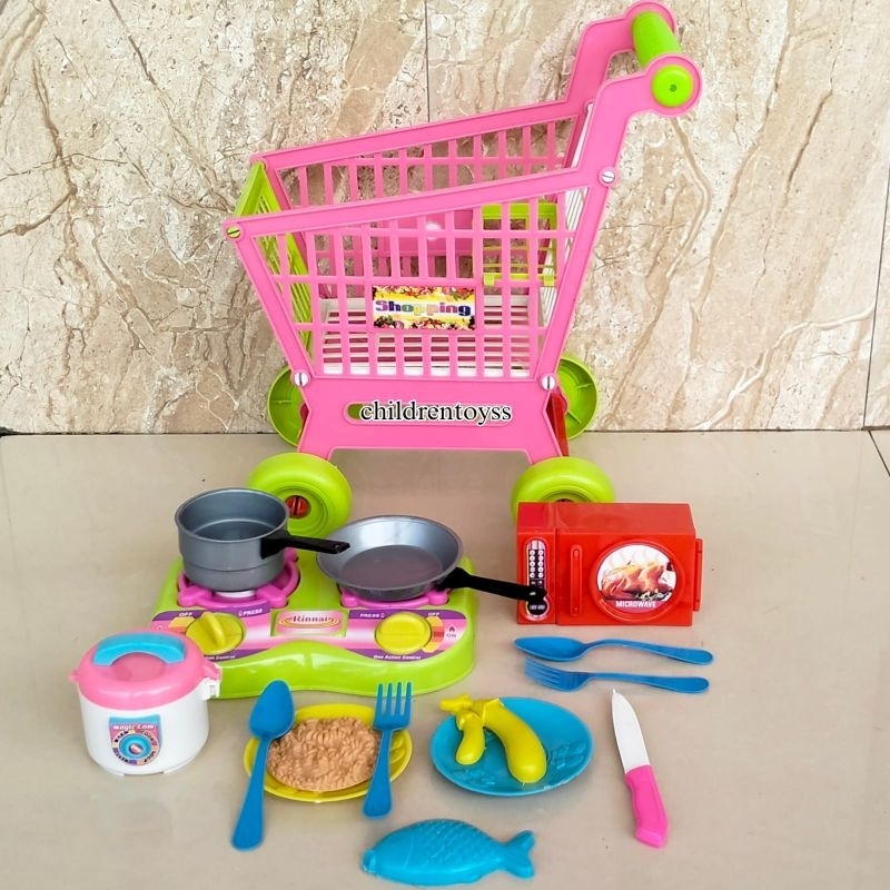 Mainan Trolley Mini Shopping, mainan troly,  trolley Masakan KS 48