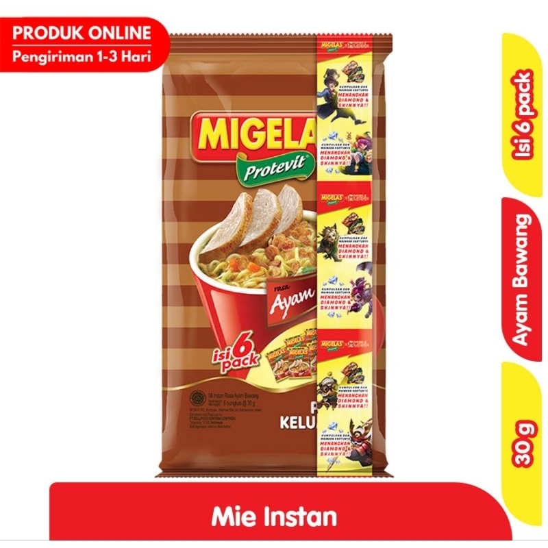 

Migelas Protevit Mi Instan Rasa Ayam Bawang isi 6 x 30 gram