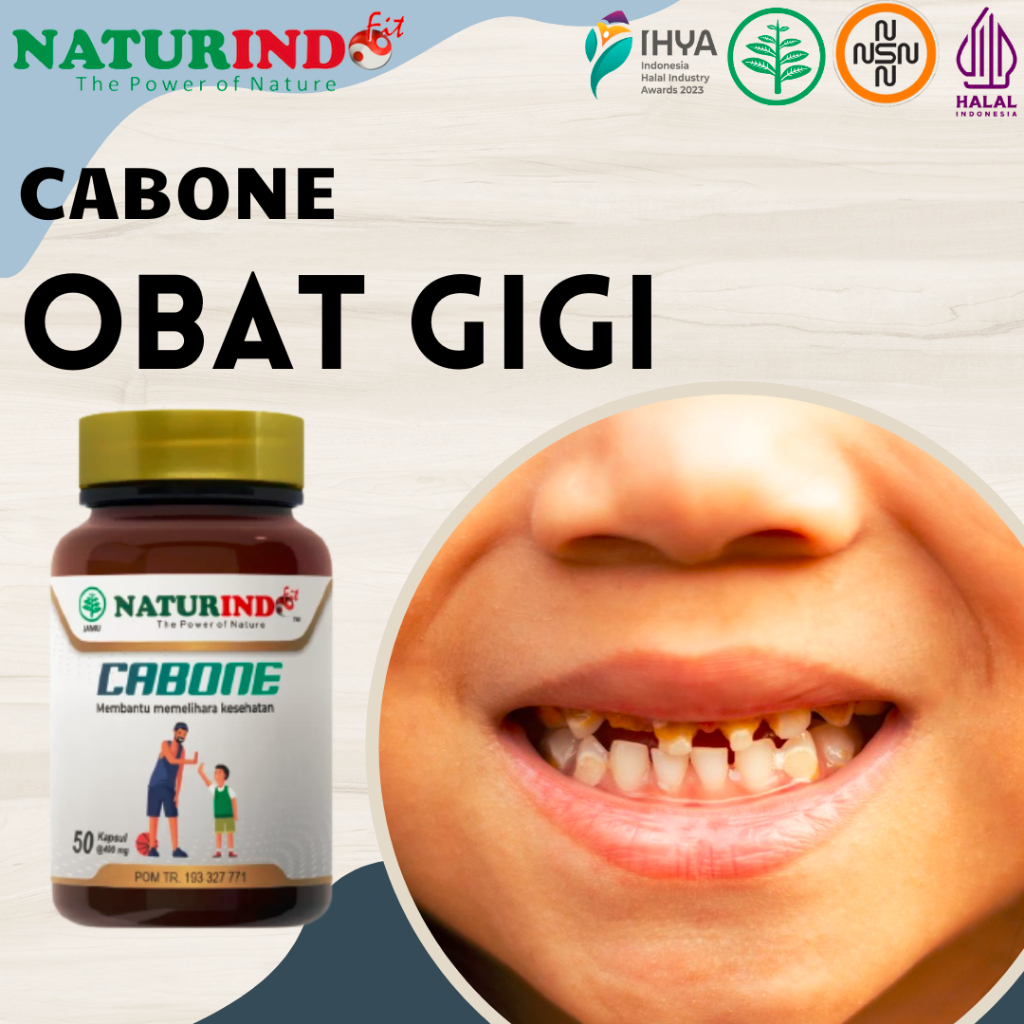 CABONE OBAT GIGI NUTRISI TULANG GIGI ANAK DEWASA HERBAL ALAMI NATURINDO