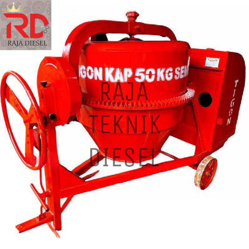 Beton Molen Concrete Mixer Semen TIGON 500 Liter + Diesel 8 PK TERBAIK