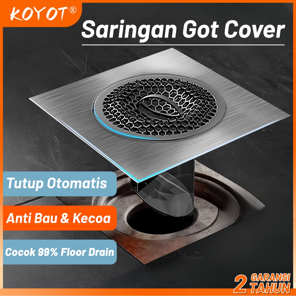 KOYOT Tutup Saringan Got 304 Stainless Steel 10*10cm Cover Floor Drain Saringan Saluran Air Anti Bau