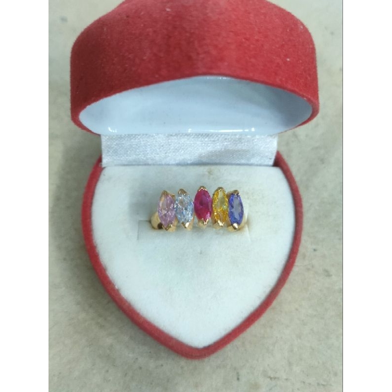 cincin rainbow 2 gram emas muda