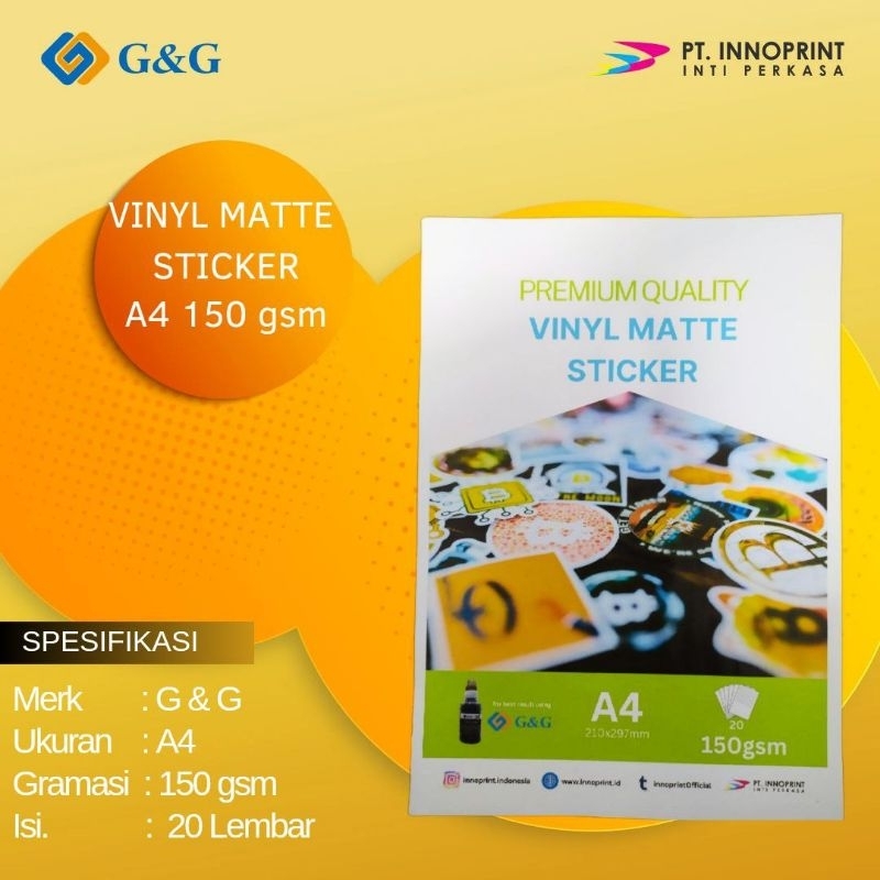 

G&G Sticker Vinyl Matte A4 150GSM