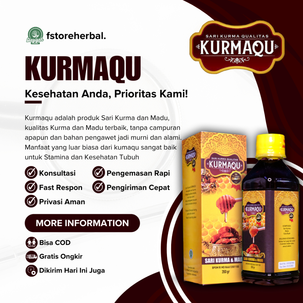 Kurmaqu Sari Kurma dan Madu - Vitamin Penambah Nafsu Makan, Penggemuk Badan Anak dan Dewasa, Meningk