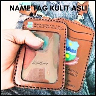 

Id Card Kulit Asli - Name Tag Custom Nama 4lapis 3 slot kartu