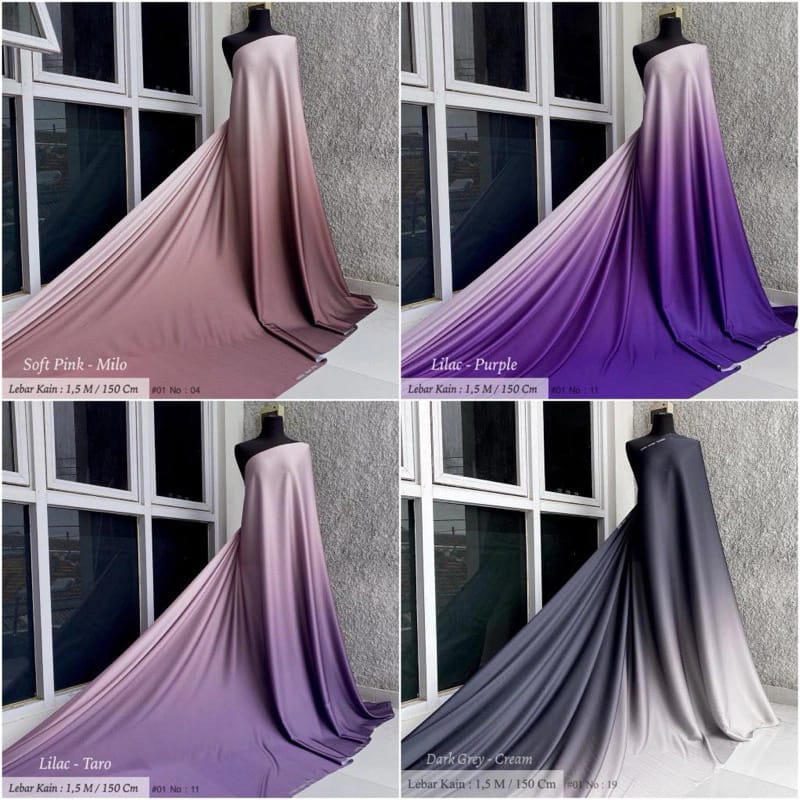 Kain Gradasi 2-3 warna | SILK ARMANYY | Satin gradasi ( per-05m )