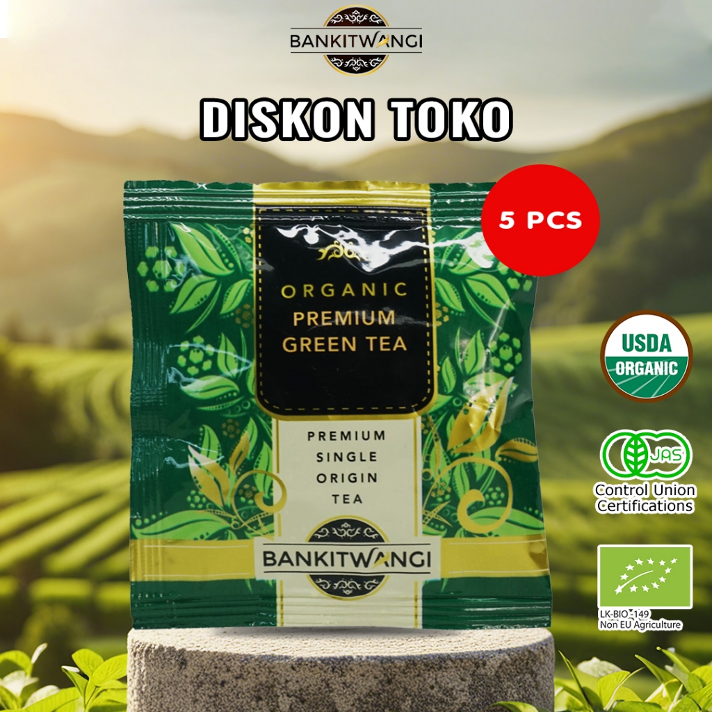 

Bankitwangi Organic Green Tea Bag 3gr (5 pcs) - Teh Putih Organik Kemasan Teh Celup (5 pcs)