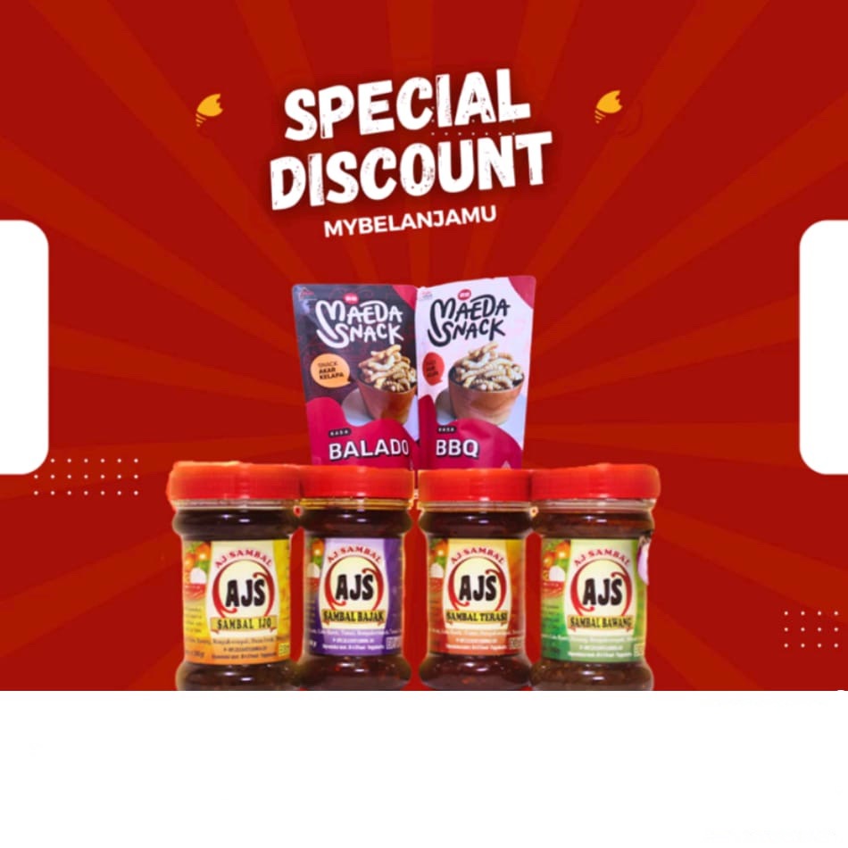 

PROMO PAKET BUNDLING 1 SAMBAL AJS + 1 KUE AKAR KELAPA MAEDA SNACK