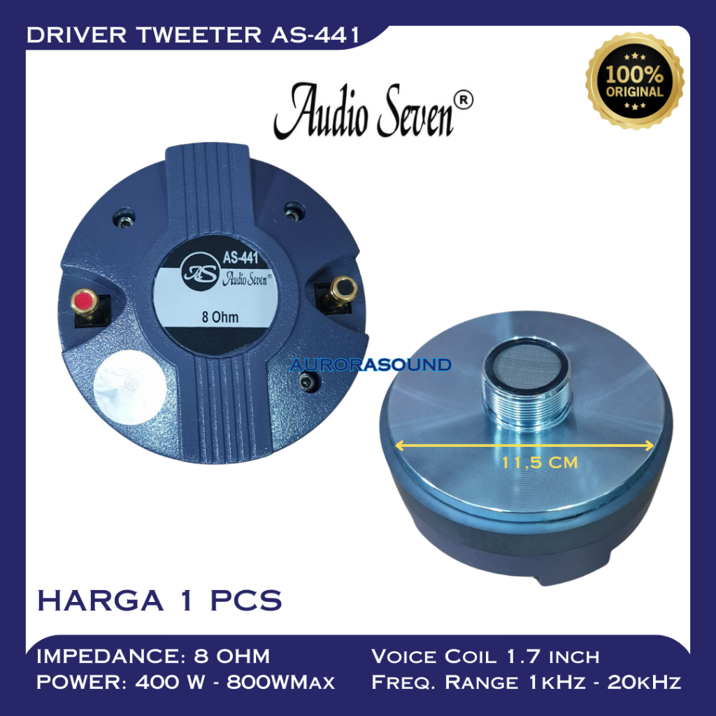 DRIVER TWEETER AUDIO SEVEN AS-441 MODEL DRAT TWITER TWETER AS 441 ORIGINAL