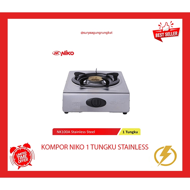 KOMPOR NIKO 1 TUNGKU STAINLESS