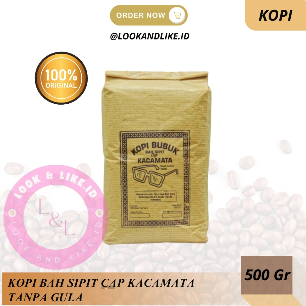 

Kopi Bah Sipit Cap Kacamata 500 Gram Tanpa Gula