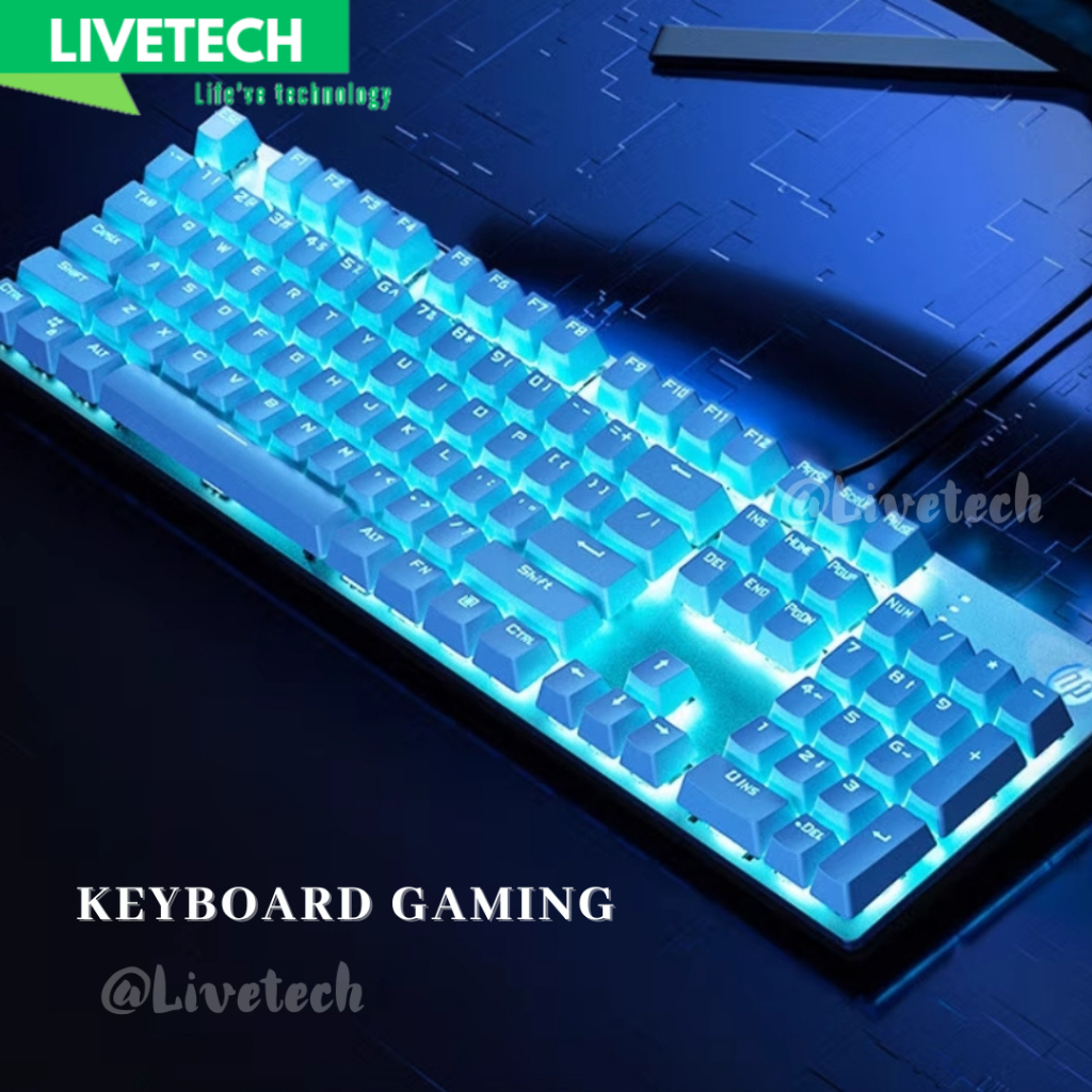 LIVETECH Keyboard Gaming Semi Mechanical RGB K500 Murah Mechanical Feel Keyboard Gaming Wired USB RG