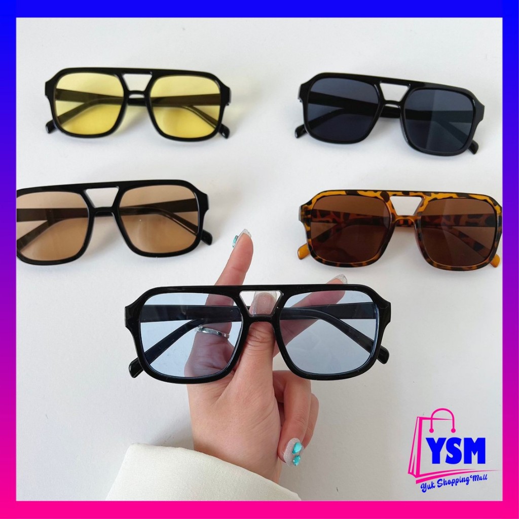 YSM Kacamata Hitam Korea Wanita KC010 Kacamata Retro Klasik Frame Besar Persegi Kaca mata Style Kore