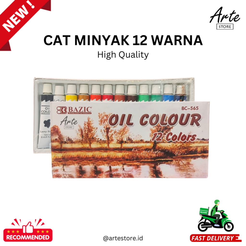 

Cat Minyak - Bazic Oil Color Set 12 Warna