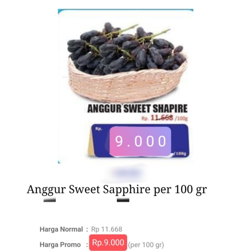 

Anggur Sweet Sapphire (100gr)