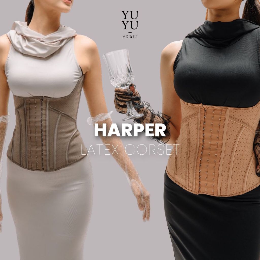 YUYUADDICT - Harper NEW Era Latex Corset 19 Bones Korset Latex 19 Tulang 25 dan 29 cm