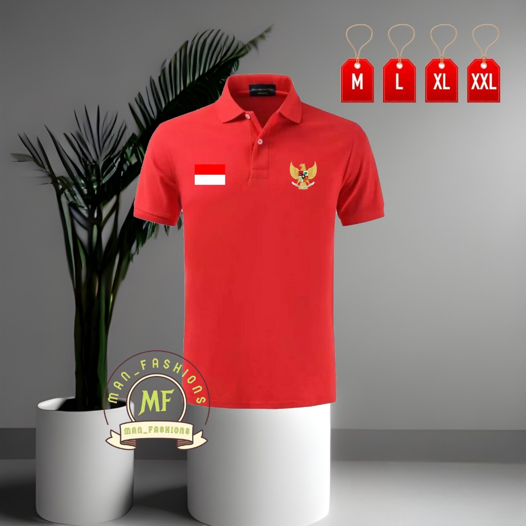 Baju Distro Kaos Kerah Dewasa GARUDA & BENDERA INDONESIA / Baju Kaos Distro Kerah Dewasa