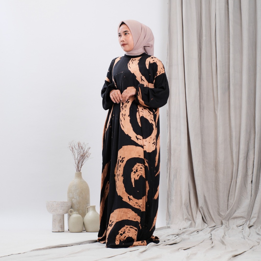 Rifina Kanaya Dress Rayon Premium Gamis Daily Simple Elegan-1