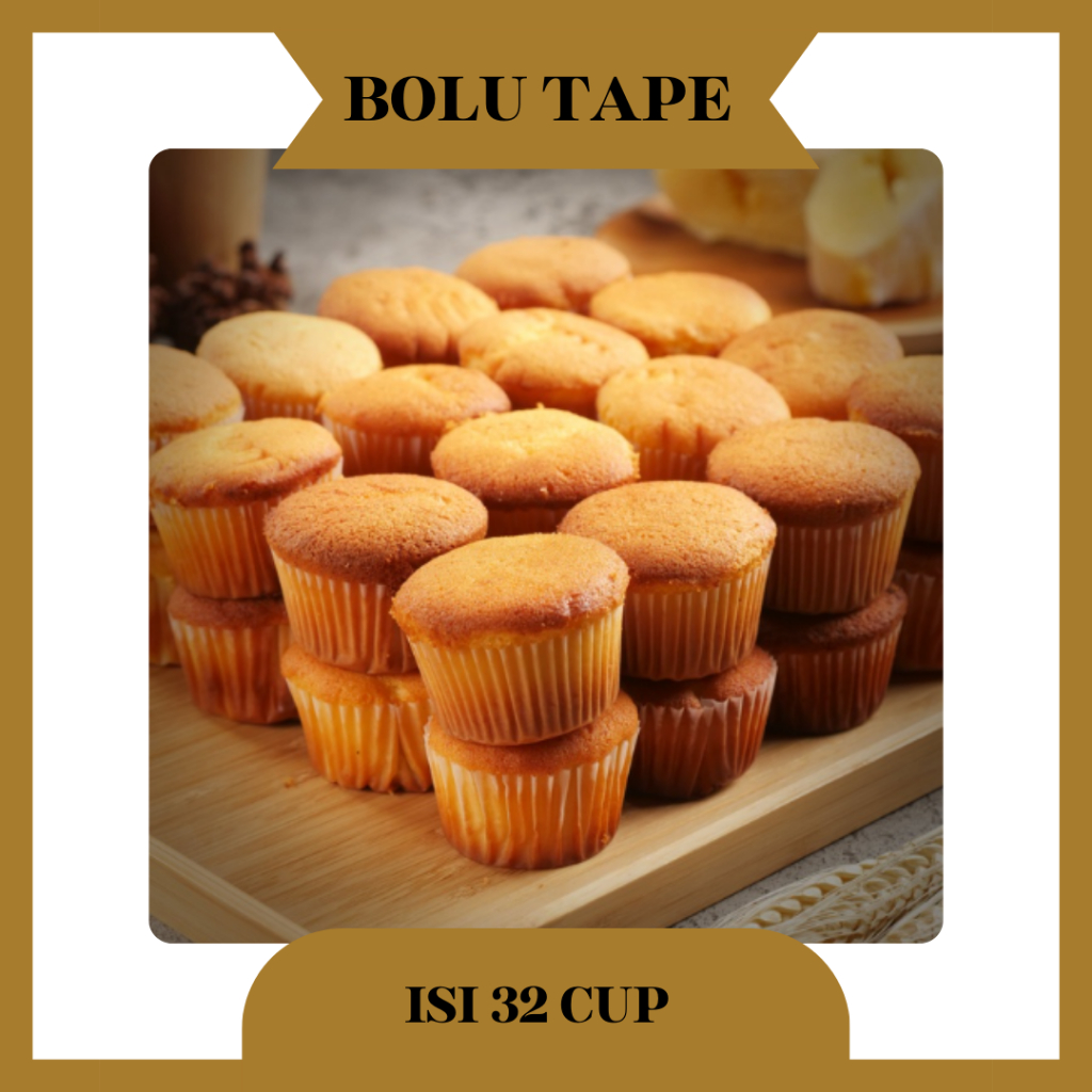 

Cake / Kue / Bolu Tape Susu / Kue Bolu Tape Panggang / Kue Tape / Cup Cake / Tape / Bolu / Tape Spesial (Isi 32 Cup)