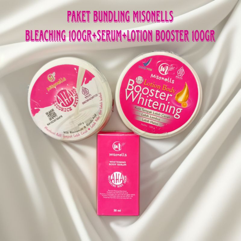 MISONELLS AHA BLEACHING SERUM BODY WHITENING PEMUTIH BADAN BPOM AMAN VIRAL TIKTOK