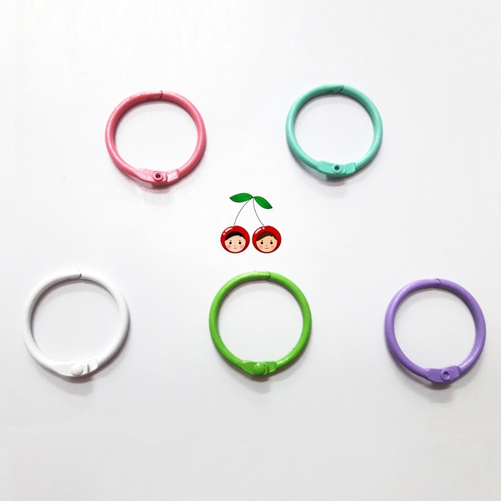 

GROSIR Ring Bulat Binder/ Gantungan Kunci Warna Buka Tutup 3cm