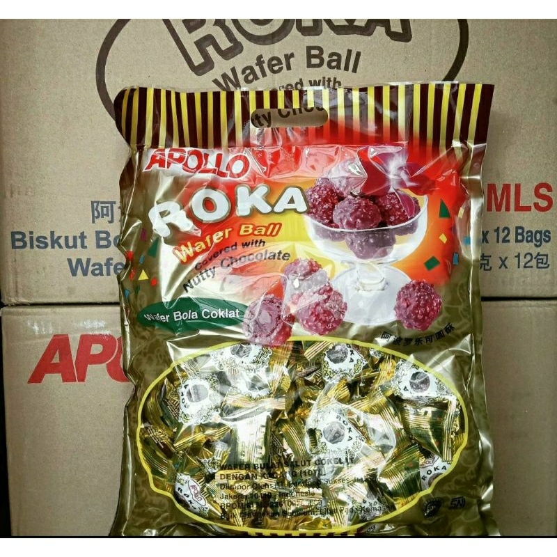 

APOLLO ROKA Wafer Ball Coklat 50pcs zizahshop murah