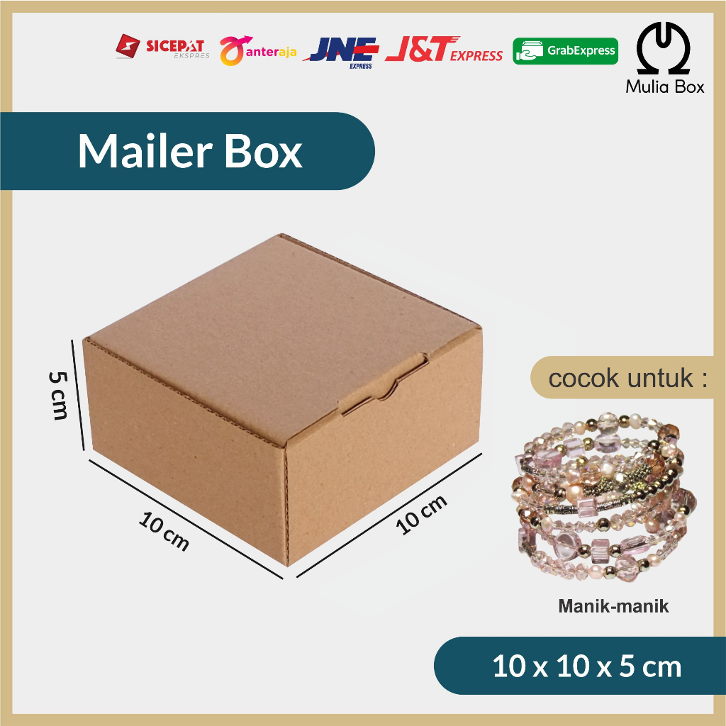 

Kardus Packing Mailer Box 10 x 10 x 5 cm Corrugated Die Cut Karton Kecil Polos Aksesoris Perhiasan