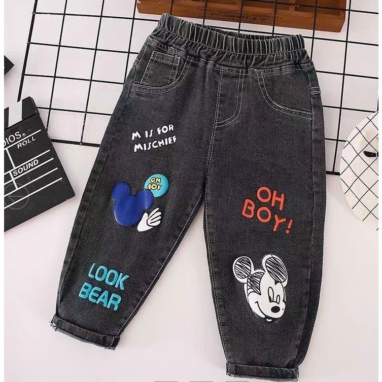 Celana mickey anak laki laki 3-4 Tahun / Celana anak laki laki keren / Pants boys mischief look bear