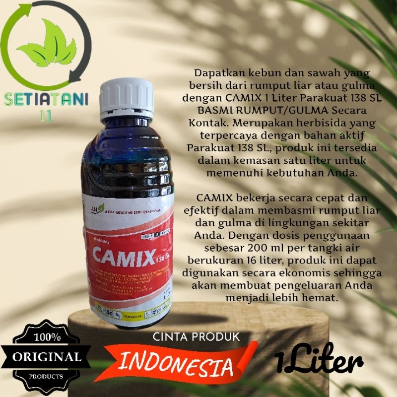Herbisida Camix 138SL Membasmi Rumput Gulma Secara Kontak Kemasan 1Litet