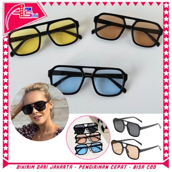 AS Kacamata Hitam Korea Wanita KC010 Kacamata Retro Klasik Frame Besar Persegi Kaca mata Style Korea