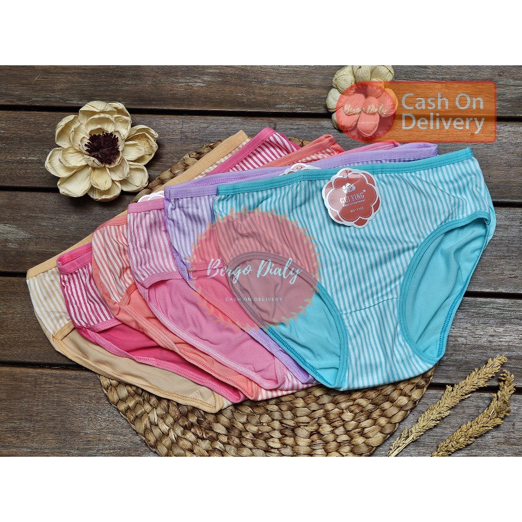 (BD) cd wanita celana dalam motif salur satu ukuran