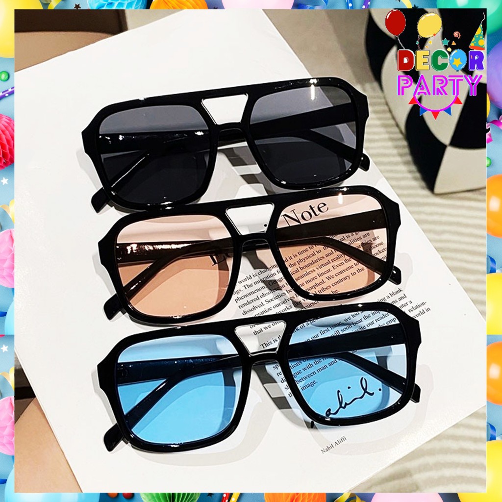 DP Kacamata Hitam Korea Kacamata Retro Klasik Frame Besar Persegi Wanita KC010 Kaca mata Style Korea