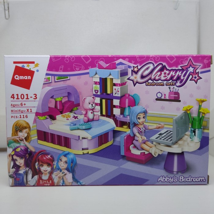 Qman mainan anak perempuan lego seri cherry