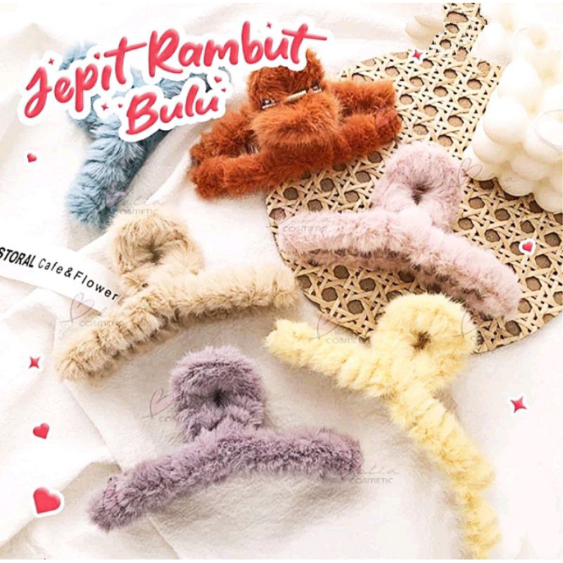Jepit Rambut Korea Bulu | Jepit Rambut Bulu | Jedai Rambut Korea Bulu | Jepit