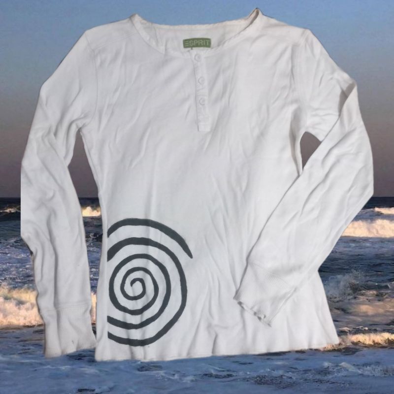 reworked acubi spiral broken white slim top longsleeve