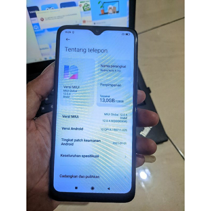 Lcd Redmi note 8 pro merek MGKU bekas