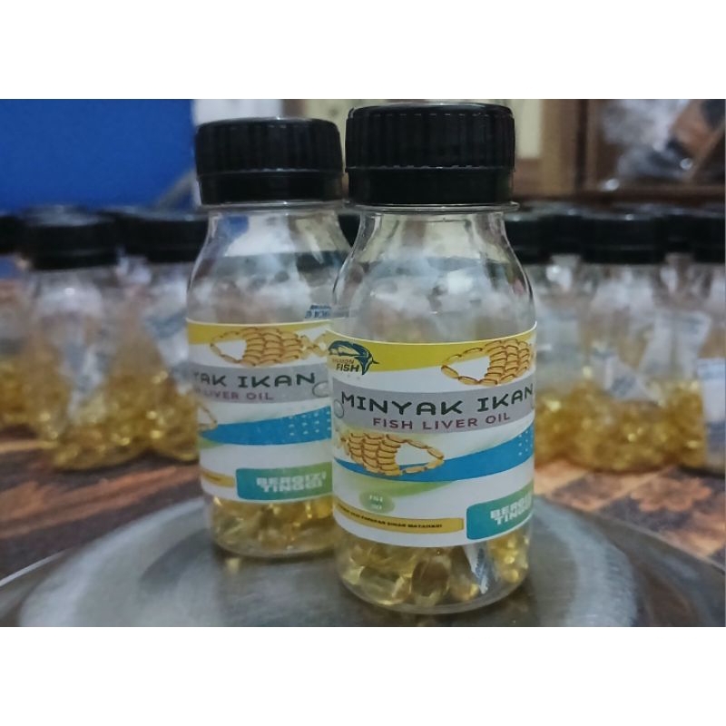 Salmon Fish Minyak ikan Salmon 50 butir/ Minyak ikan  Botolan/  Minyak ikan untuk kucing/  minyak ik
