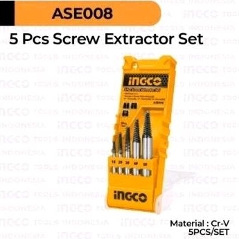 INGCO SCREW EXTRACTOR SET 5pcs / INGCO mata bor pembuka baut slek